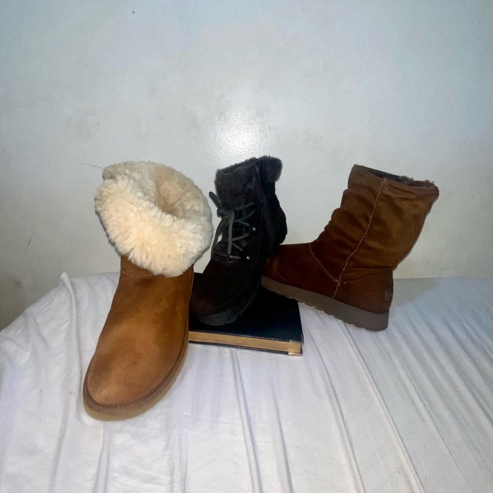 3 pairs women winter shoes skechers UGG Bare Traps